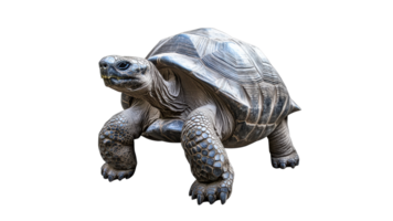 Large tortoise walking on a transparent background png