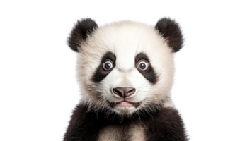 Cute panda cub showing curious expression png
