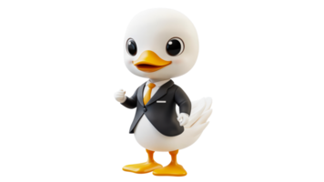 Friendly cartoon character in a business suit png