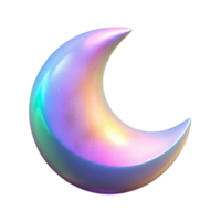vibrant abstract Holographic Moonlight Isolated with Soft Glow authentic png