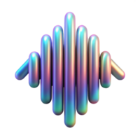 elegant abstract Holographic Music Visualizer Sound Waves Isolated genuine png