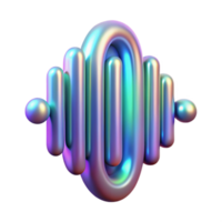 elegant vintage Holographic Music Visualizer Sound Waves Isolated detailed png
