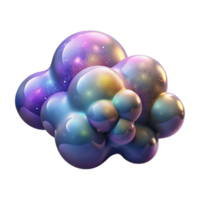 serene vintage Holographic Nebula Clouds Cutout with Swirling Gases high resolution png