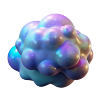beautiful creative Holographic Nebula Isolated Element with Swirling Gas Clouds authentic png