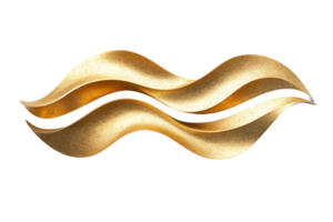 Abstract design of golden waves in flowing motion png