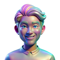 magnificent traditional Holographic Portrait Display Person Smiling Isolated high resolution png