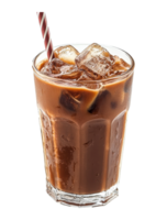 Refreshing iced coffee beverage served in a glass png