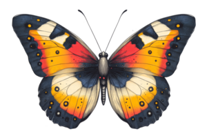 Colorful butterfly with intricate wing patterns transparent png