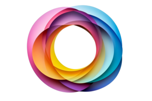 Colorful abstract design with layers and gradients png