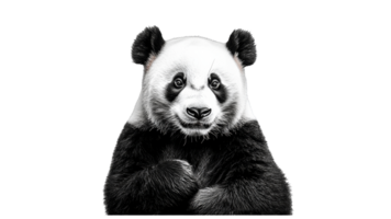 Panda displaying curiosity in a close up view png