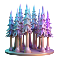 wonderful minimalist Holographic Redwood Forest Isolated with Tall Trees professional png
