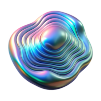impressive contemporary Holographic Ripple Cutout on Transparent Background authentic png