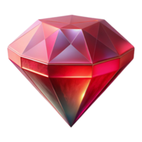 serene abstract Holographic Ruby Isolated with Rich Red Color detailed png