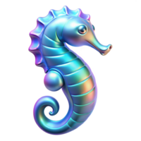 wonderful rustic Holographic Seahorse Cutout with Curled Tail exclusive png