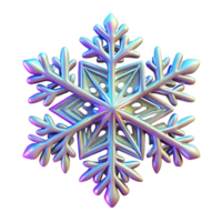 elegant artistic Holographic Snowflakes Cutout with Intricate Patterns authentic png
