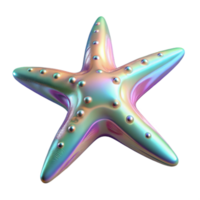 beautiful artistic Holographic Starfish Isolated with Five Arms png