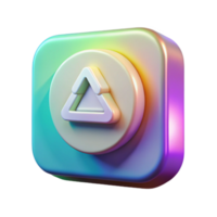 extraordinary abstract Holographic Support System App Icon Transparent Background Wellness Symbol high resolution png
