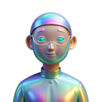 elegant artistic Holographic Support System Avatar Transparent Background Personalized Appearance high resolution png