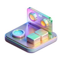 magnificent artistic Holographic Support System Interface Transparent Background Clean Design authentic png