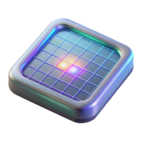 vibrant creative Holographic Teleportation Interface Grid Design Cutout Element detailed png
