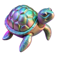 serene classic Holographic Turtle Cutout with Shell Pattern professional png