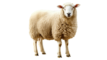 Sheep standing calmly in a bright setting isolated transparent background png