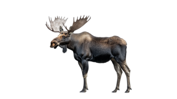 Moose standing in a natural setting during daytime png