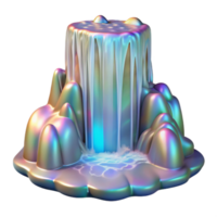 wonderful traditional Holographic Waterfall Cascade Isolated with Splashing Water high quality png