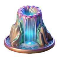 vibrant artistic Holographic Waterfall Cascade Isolated with Splashing Water high quality png