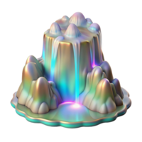 extraordinary artistic Holographic Waterfall Mist Isolated on Transparent Background high quality png