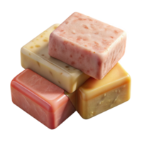 dramatic rustic Homemade Soap Bars Top View Transparent Background with Rustic Style genuine png
