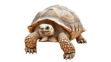 Tortoise crawls slowly across a bright background png