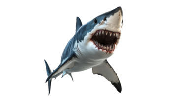 Shark with open jaws in water png
