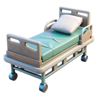 dramatic rustic Hospital Bed White Angle View Transparent Background premium png