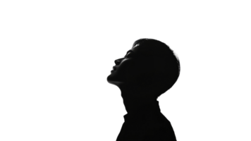 Thoughtful silhouette on white background png
