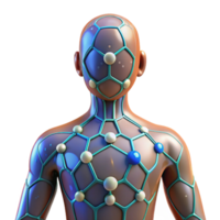 elegant traditional Human Body with Nanotech Network Cutout Element high quality png