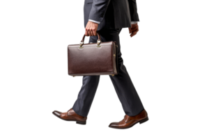 Businessman in suit with briefcase transparent png