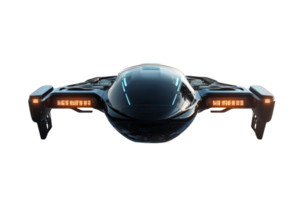 Futuristic spaceship design with sleek features png