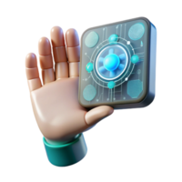 dramatic rustic Human Hand Touching Ai Interface Hologram Transparent high resolution png