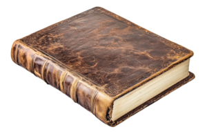 Leather bound book resting on a flat surface png
