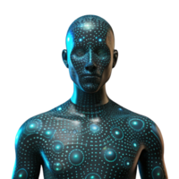 beautiful artistic Human Silhouette Transforming Into Digital Data Isolated exclusive png