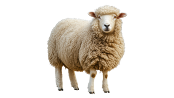 Fluffy sheep standing on a plain background png