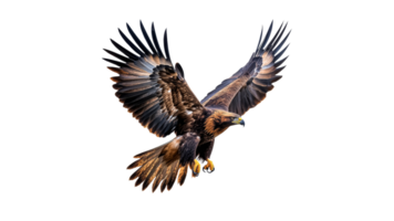 Majestic eagle soaring in clear sky png