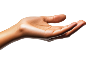 Aperto mano raggiungendo su per connessione e supporto trasparente png