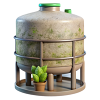 serene classic Hydroponic Nutrient Solution Tank Side View Isolated professional png
