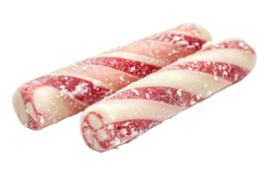 Red and white peppermint candy on a light surface png