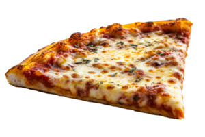 Slice of cheese pizza with golden crust png