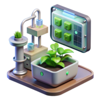 magnificent vintage Hydroponic System with Data Monitoring Screen Transparent Background authentic png