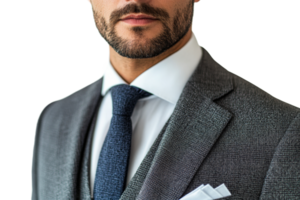 Man in formal attire poses for a professional look png