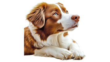 Beautiful dog resting with curious expression png